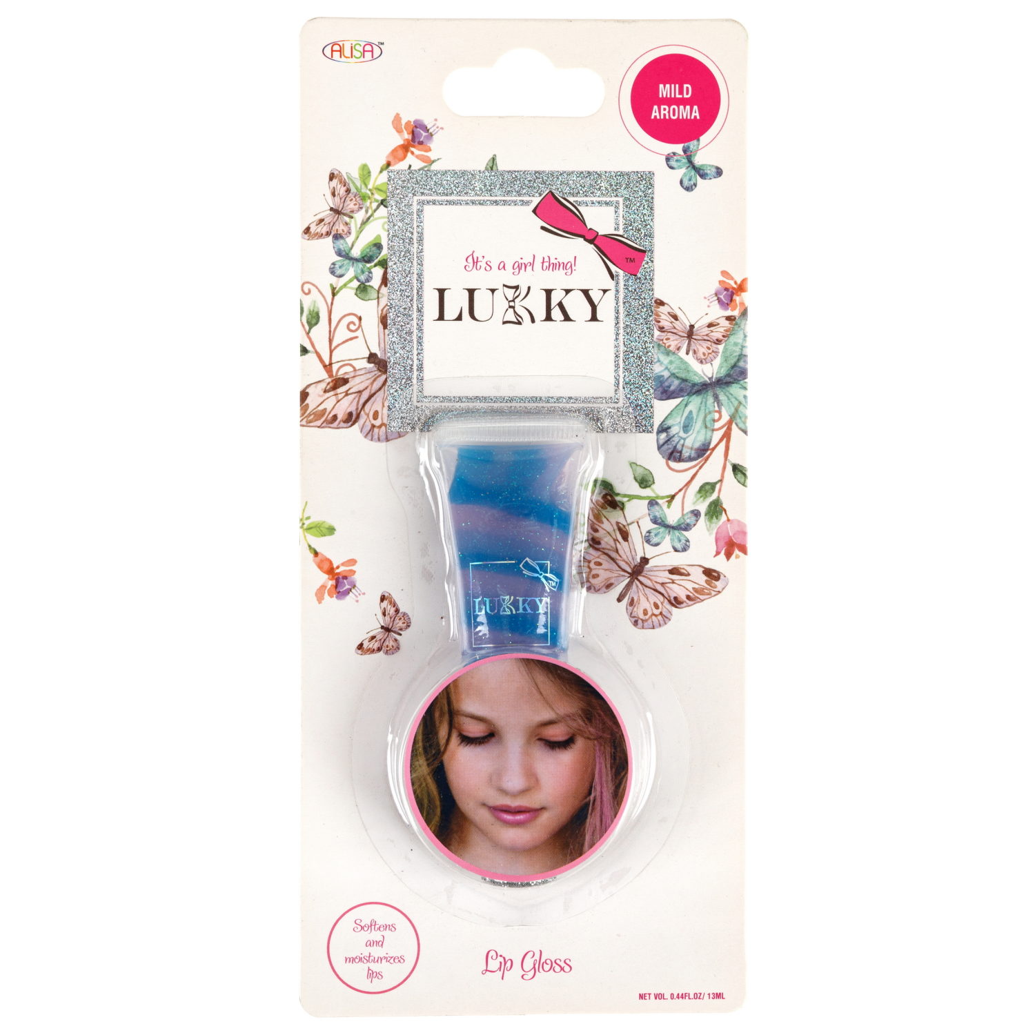 Блеск для губ LUKKY с блестками, детский, с оттенком, в тюбике "Ягодный восторг", 13 мл