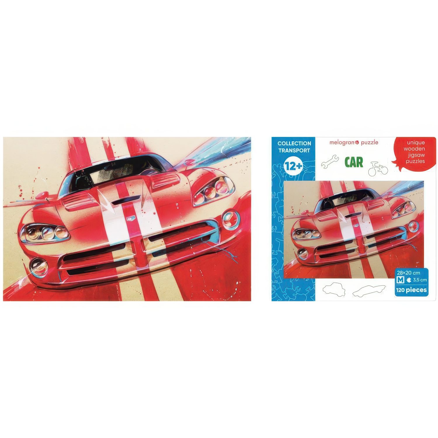 Пазлы Collection Transport Спортивный автомобиль красный, 120 деталей