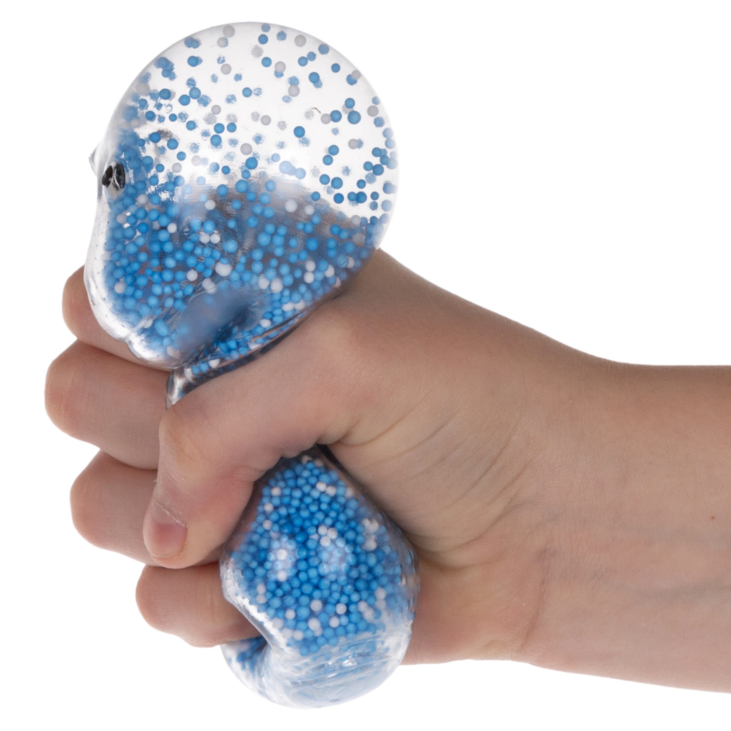 1toy Жмяка динозавр с пенопластовыми шариками, 8х11 см, 4 вида в ассортименте