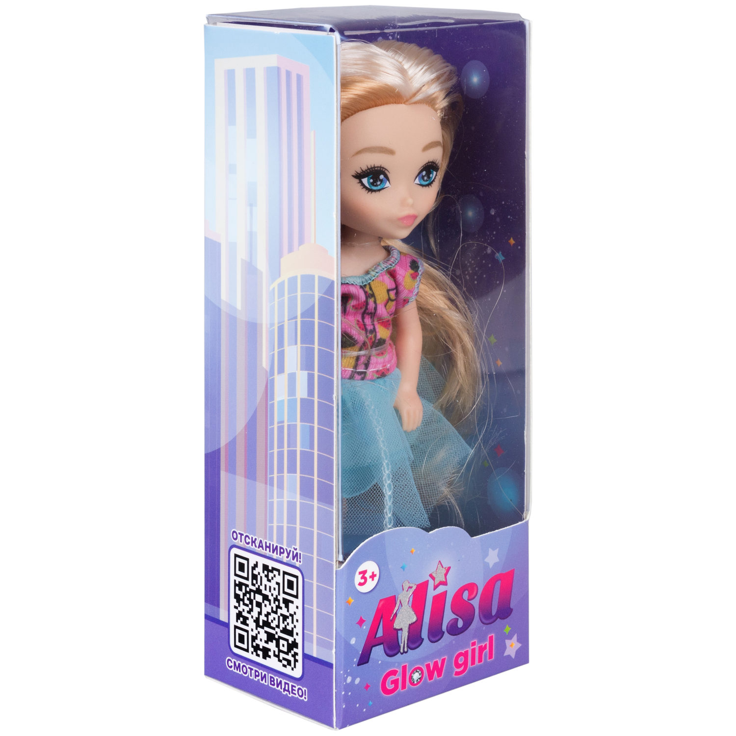 Кукла 1TOY ALISA GLOW GIRL, с разноцветными волосами, 15 см