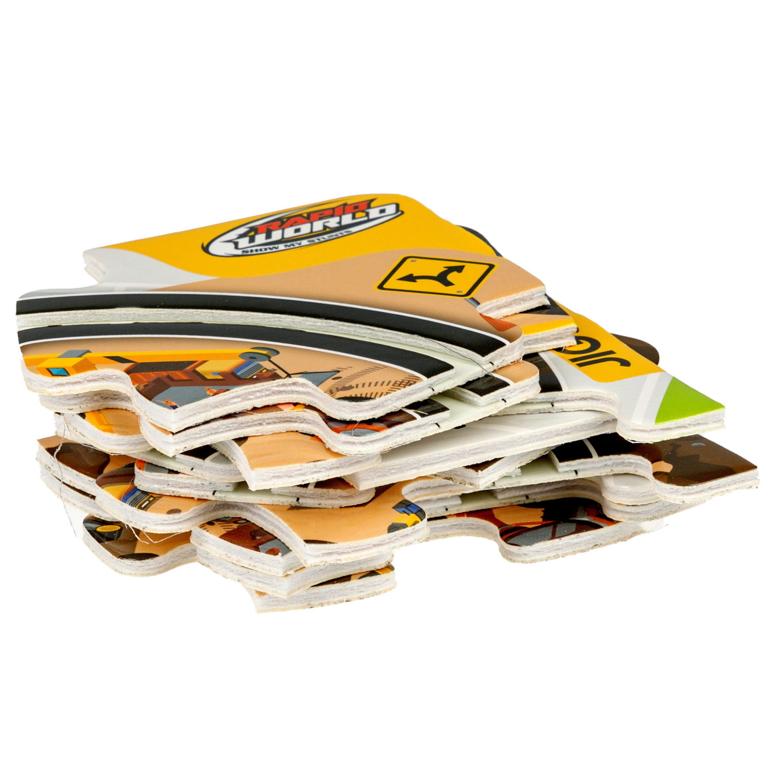 Игровой набор 1TOY Пазл-трек "Мегаполис" с машинкой, 4 вида, 10 деталей