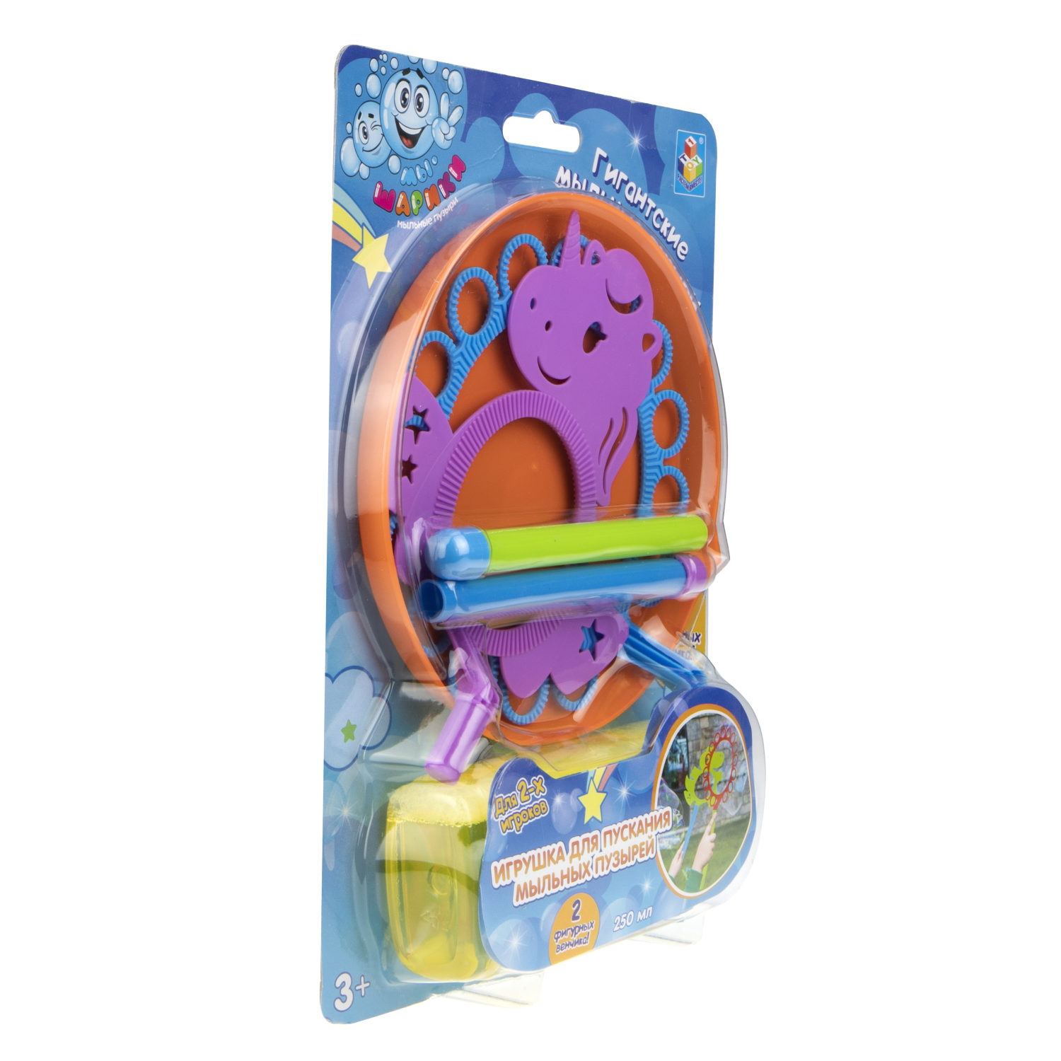 Мыльные пузыри 1TOY "Мы-Шарики!" Гигантские мыльные пузыри набор "Единорог". (250 мл.)