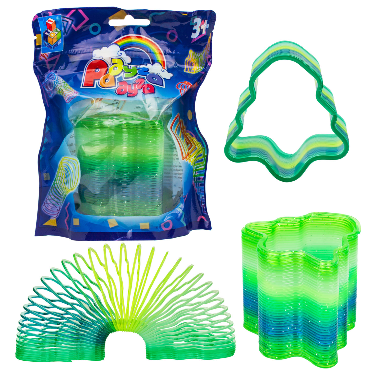 Пружинка радуга 1TOY «Радуга-дуга» Ёлочка, 6*7 см