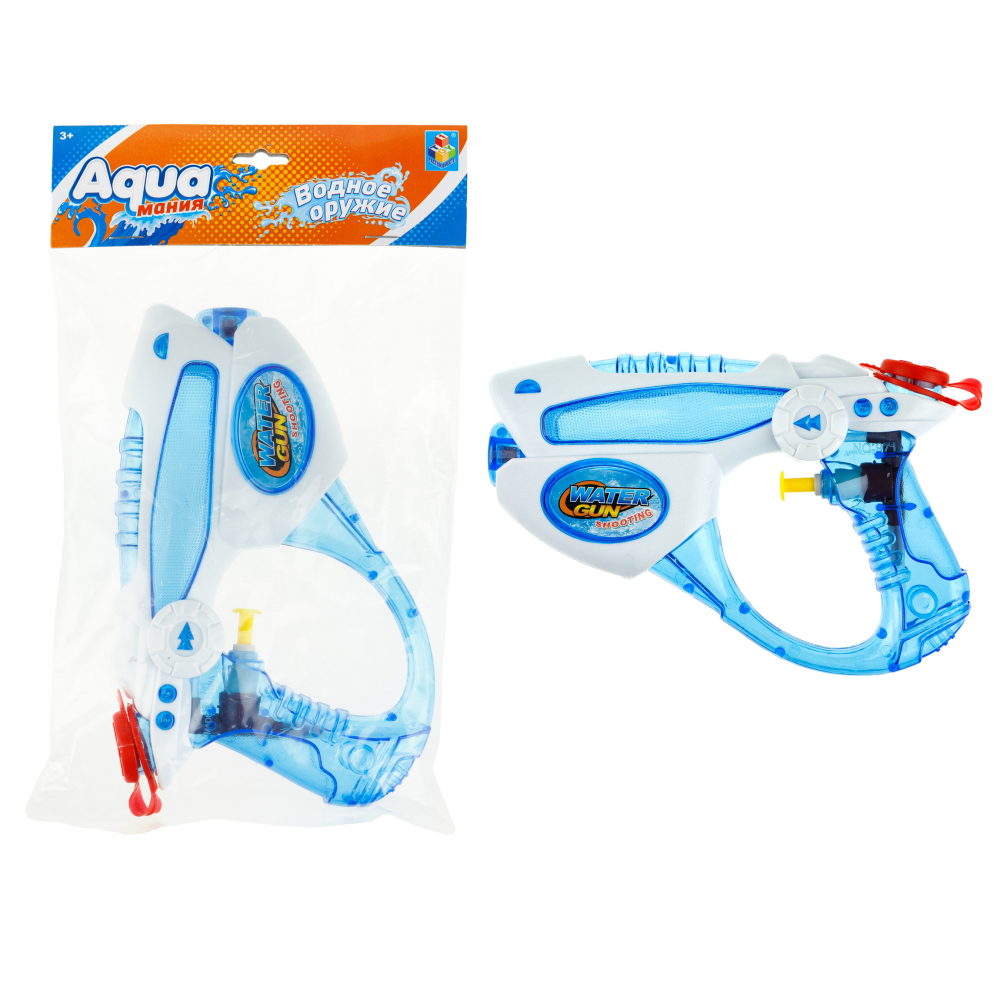 1TOY Аквамания водное оружие бластер, 18*12*4,5 см, голубой