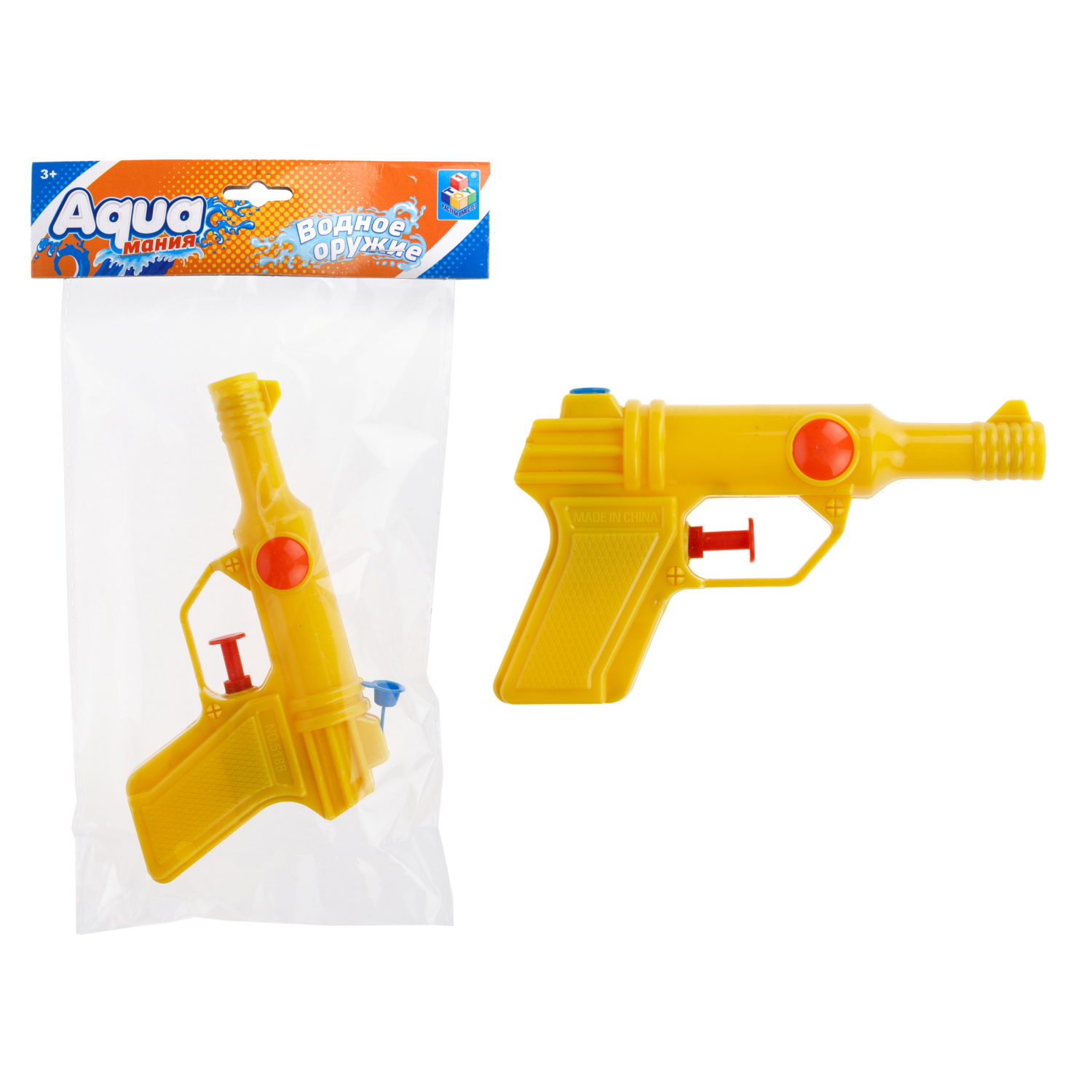 1TOY Аквамания водное оружие пистолет, 14*3*8 см, 3 цвета в ассортименте