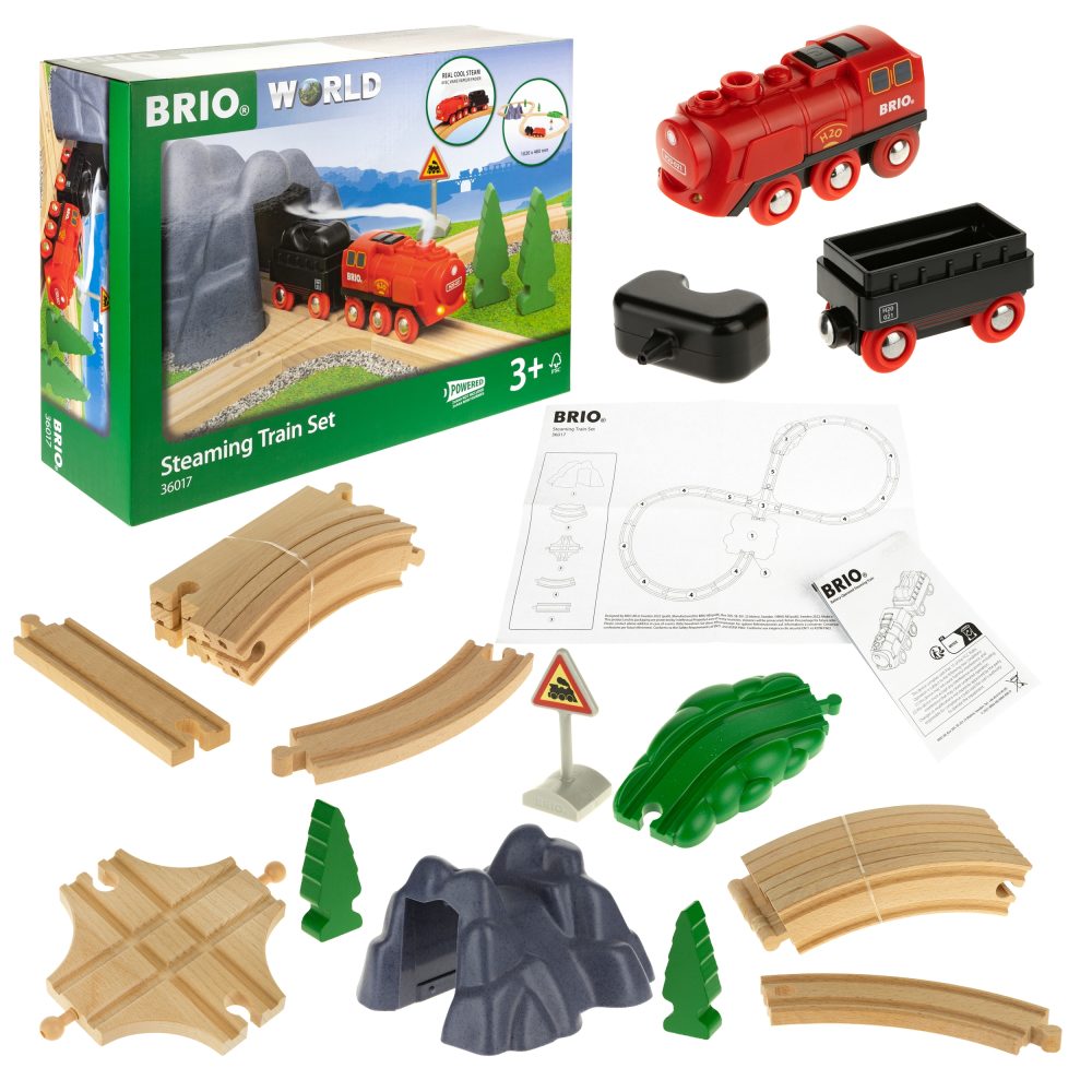 Деревянная железная дорога BRIO паровоз с функцией пара