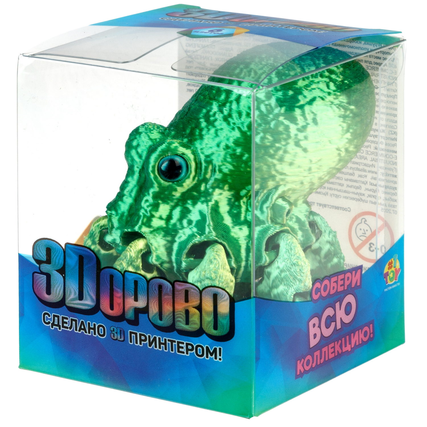 3D-игрушка 1TOY 3Dорово Осьминог, 21х6 см, 6 цветов в ассортименте