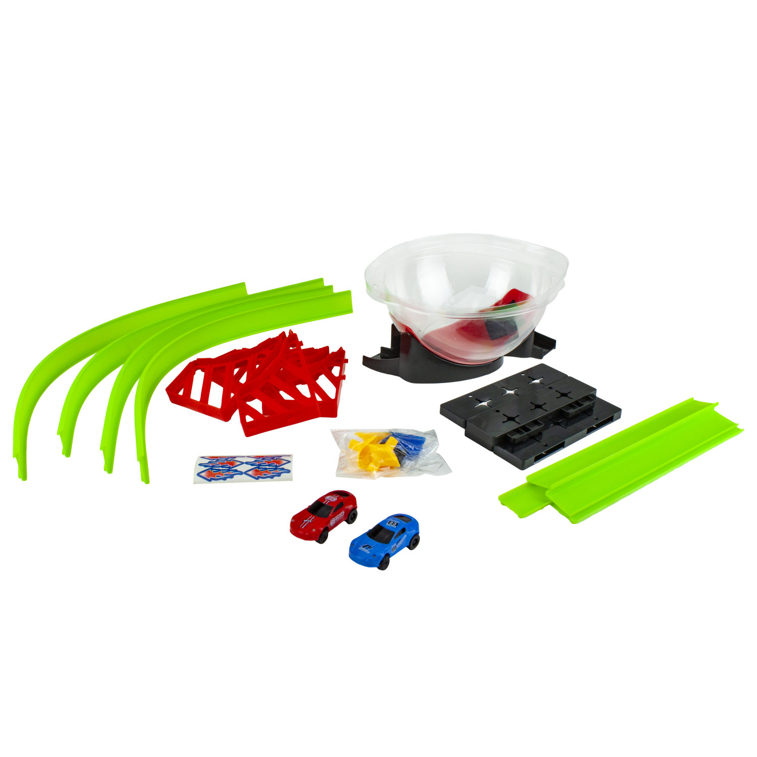 1TOY Форстрек автодром, в компл. 2 машинки инерц. со светом, сфера, 2 виража