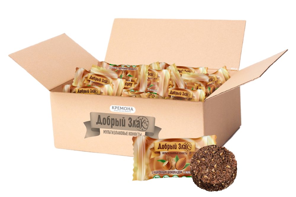 Мультизлаковые конфеты Добрый злак с миндалём и молочным шоколадом, 2 кг
