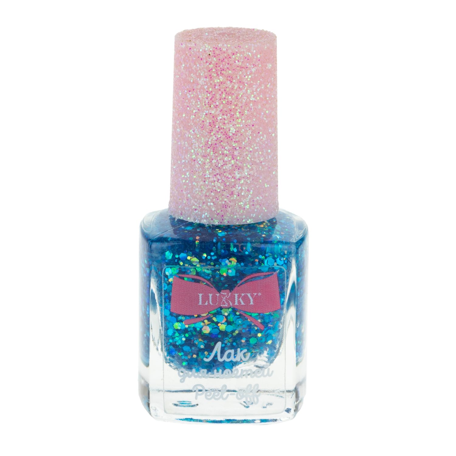Lukky Лак для ногтей peel-off серия Конфетти Микс с ароматом пирожного, 5 мл, цвет бирюзовый перламутр с блёстками,блистер
