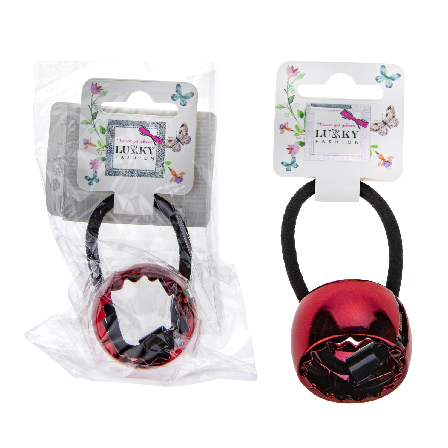 Резинка для волос Lukky Fashion с зажимом в виде колечка