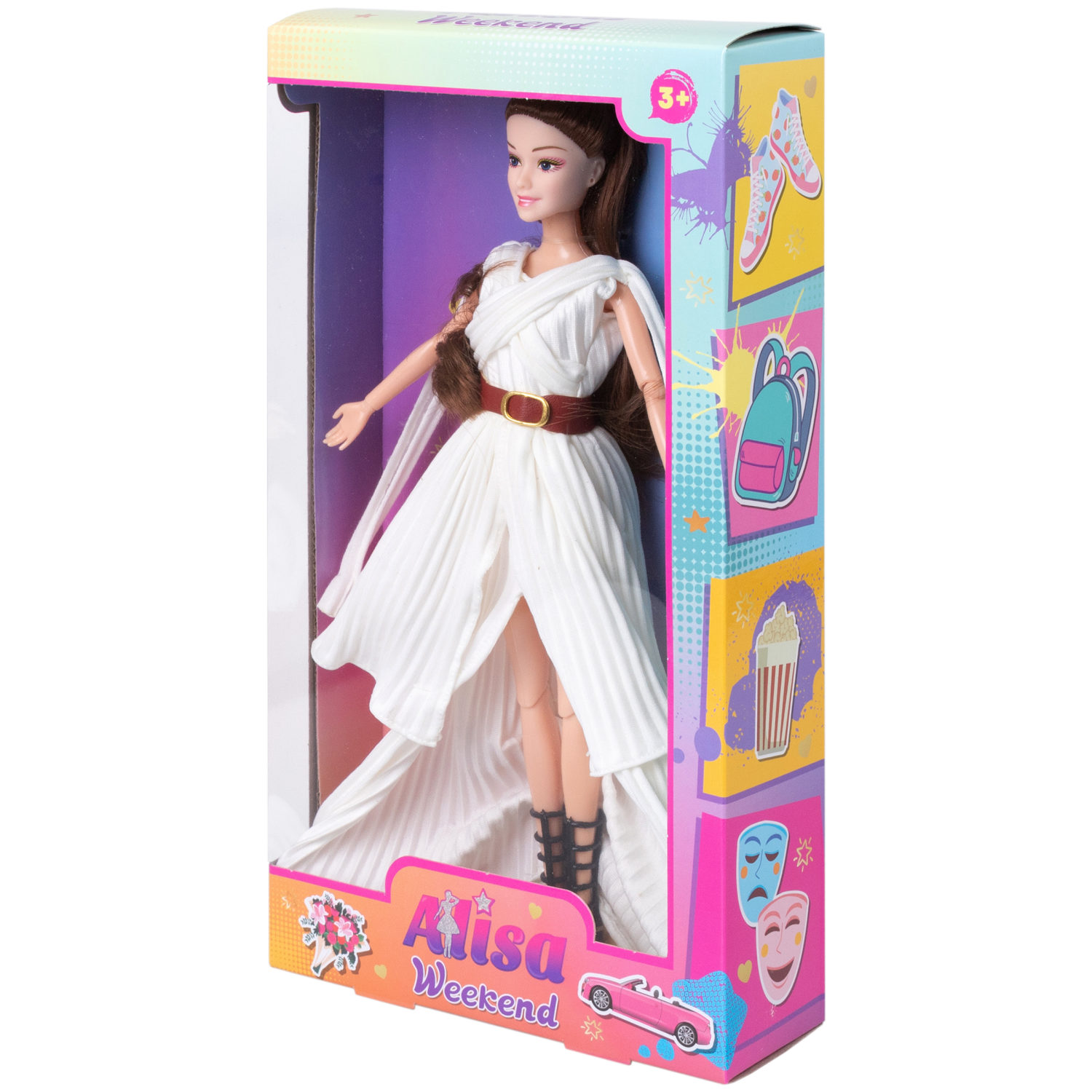 Кукла Alisa Weekend в белом платье с аксессуаром, 29 см