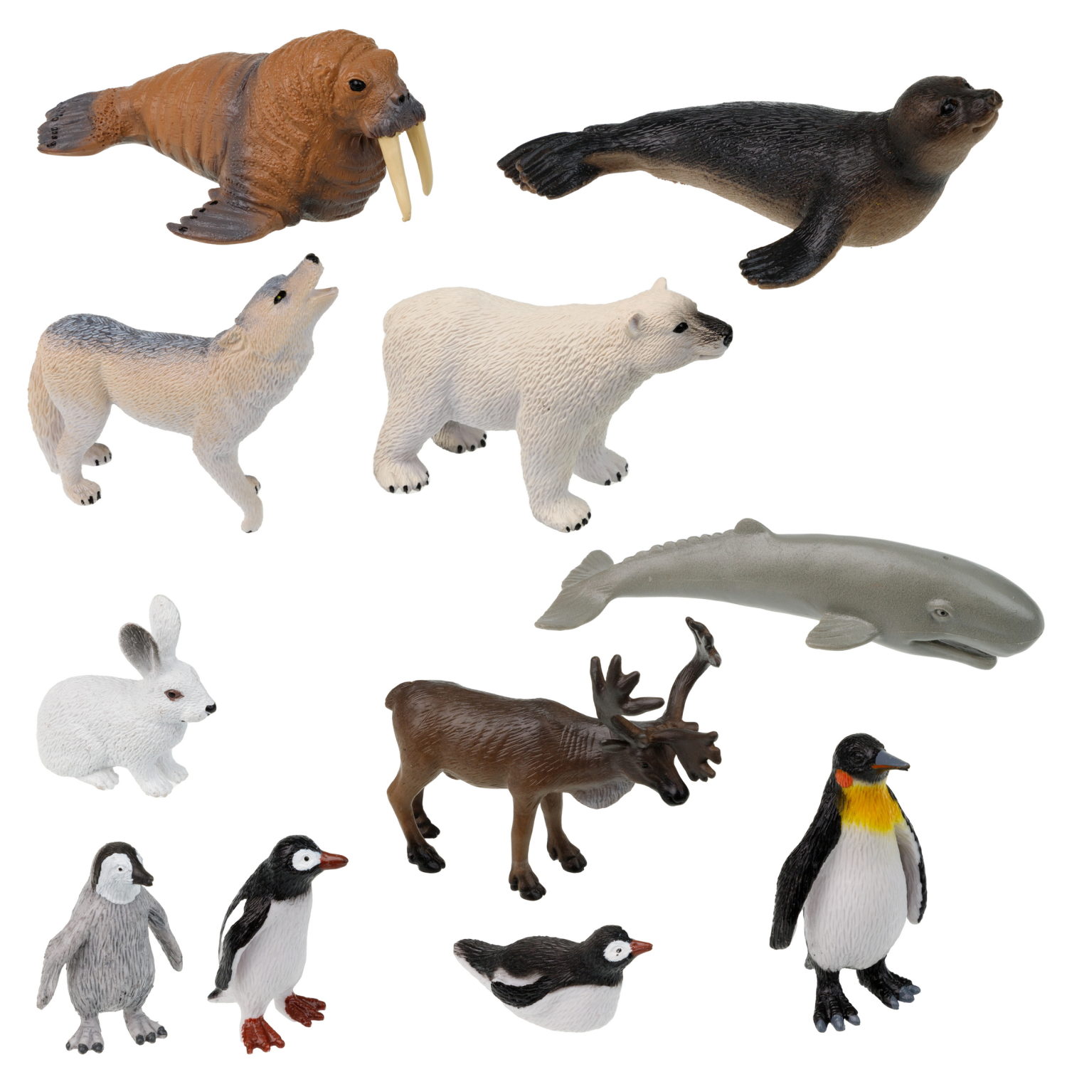 Дикие животные фигурки 1TOY "В мире животных", 11 шт., игровой набор зоопарк, полярные животные