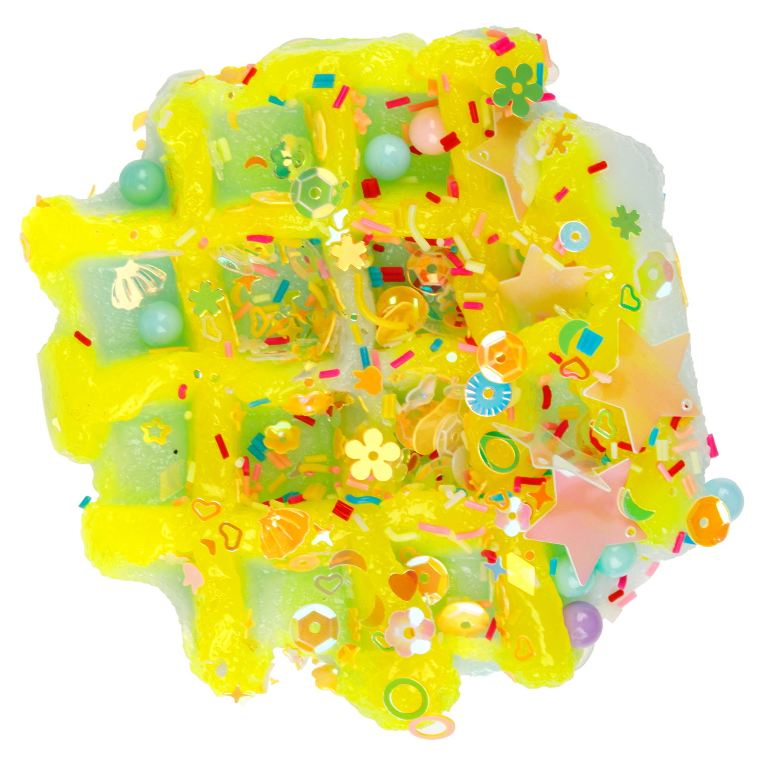 Игрушка-антистресс 1TOY Крутой замес «Няшка-вкусняшка», «Венская вафля», с колокольчиком, желто-голубая