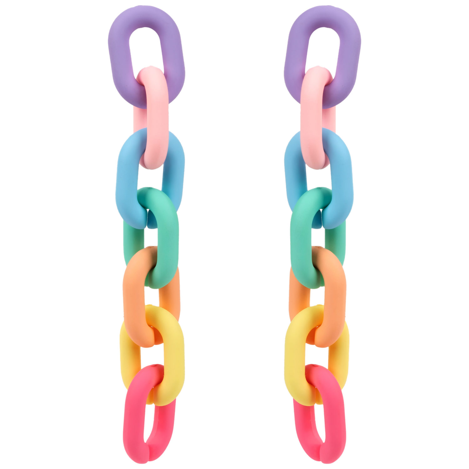 Серьги Lukky Fashion "Звенья" из цветного матового пластика