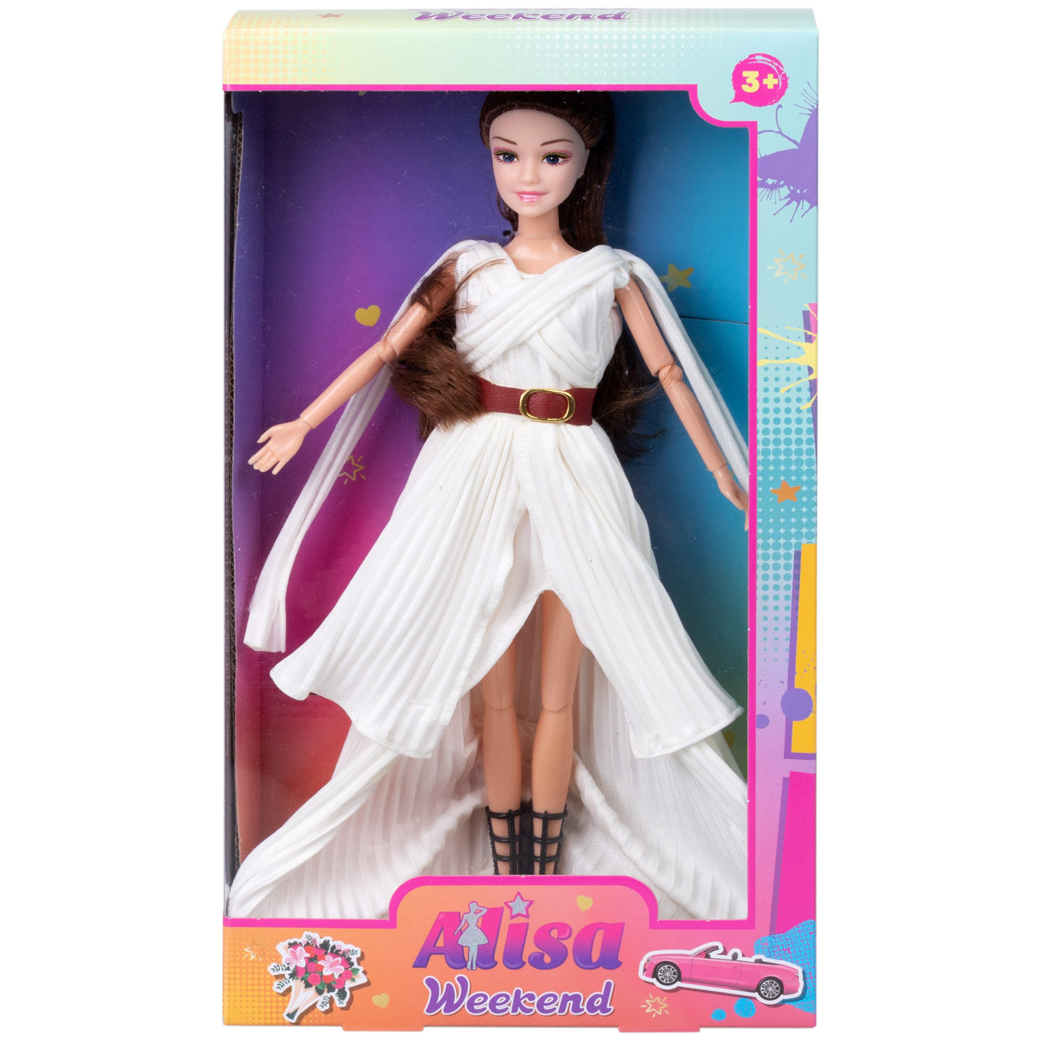 Кукла Alisa Weekend в белом платье с аксессуаром, 29 см