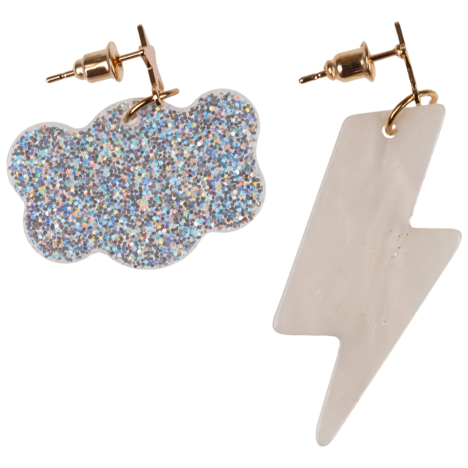 Серьги-гвоздики Lukky Fashion "Облако и молния" с подвесками