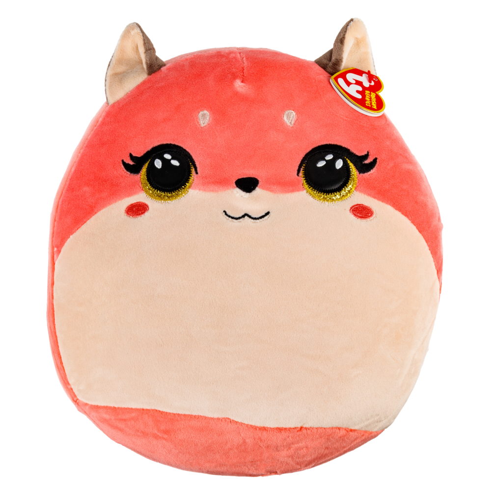 Мягкая игрушка TY Squish-A-Boos розовая Лисичка Roxie, 25 см