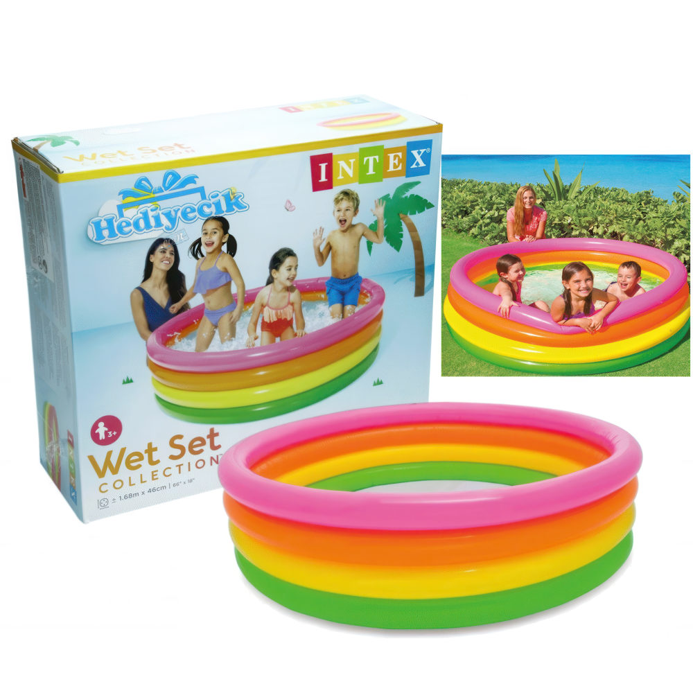 Бассейн детский надувной Intex Интекс для купания, для воды, для дачи, из винила, круглый, от 2 лет