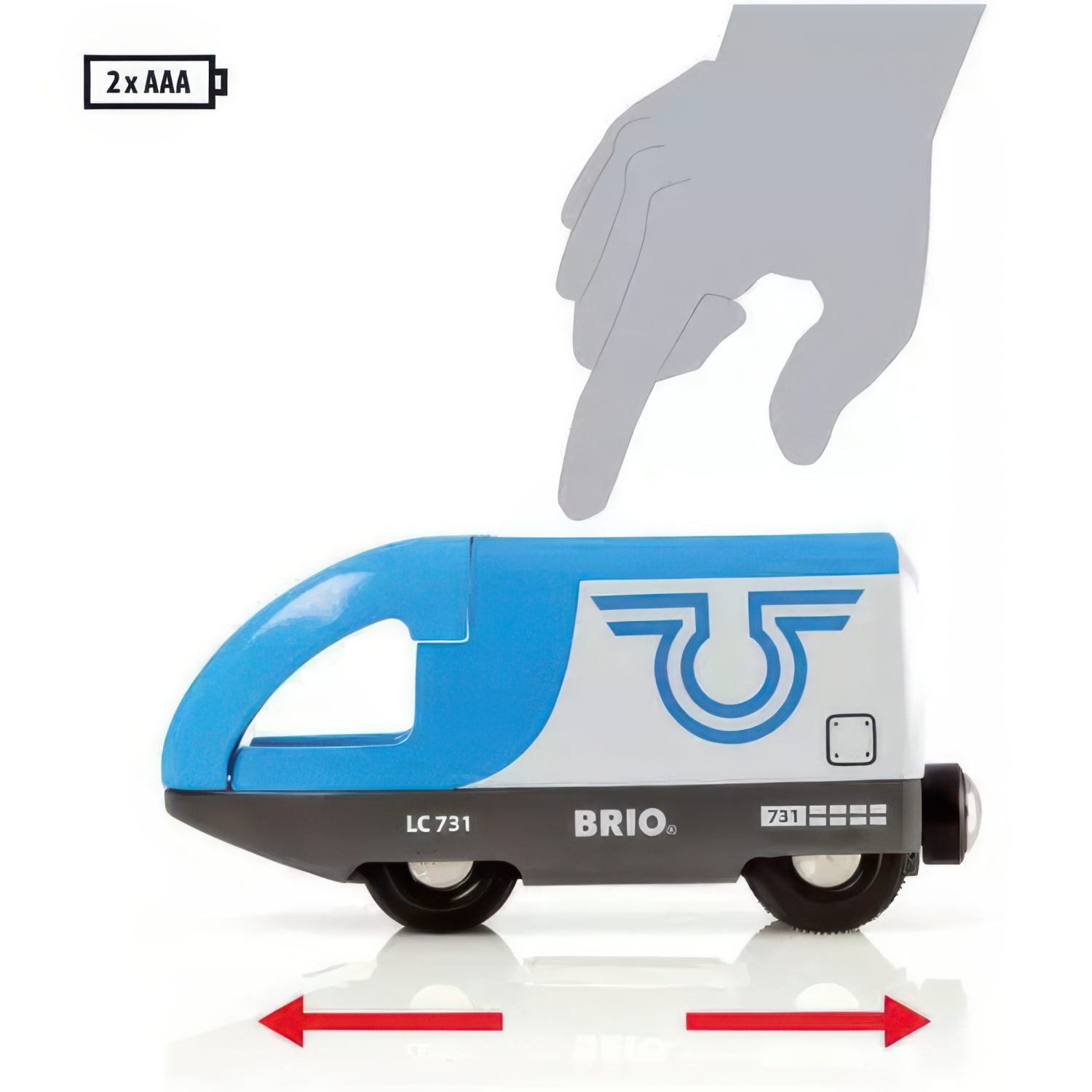 Деревянная железная дорога BRIO двухуровневая, поезд детский на рельсах - паровозик на магнитах, 42 элемента