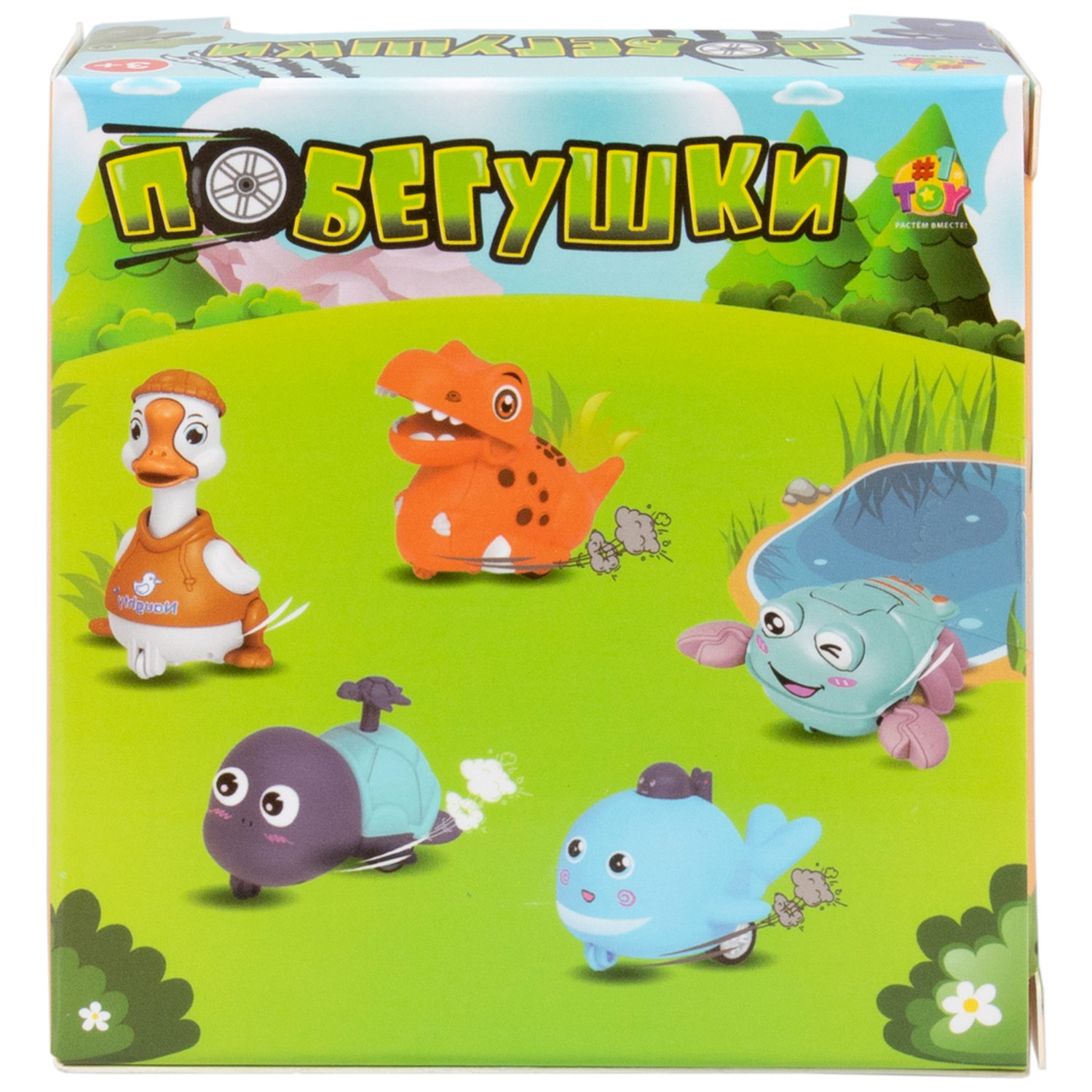 Инерционная игрушка 1TOY Побегушки Динозавр, цвет в ассортименте