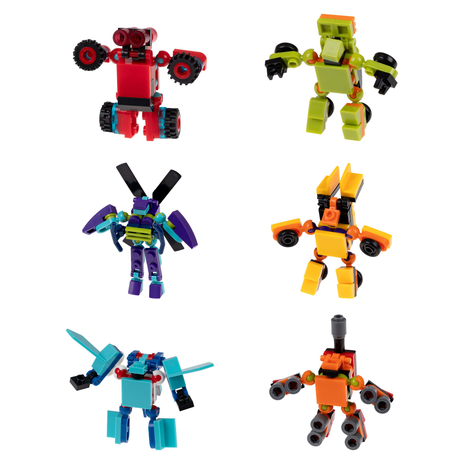Конструктор 1TOY Blockformers  "Мегавтоформер" 6 в 1, 6 видов, из 6 шт. собирается большой робот
