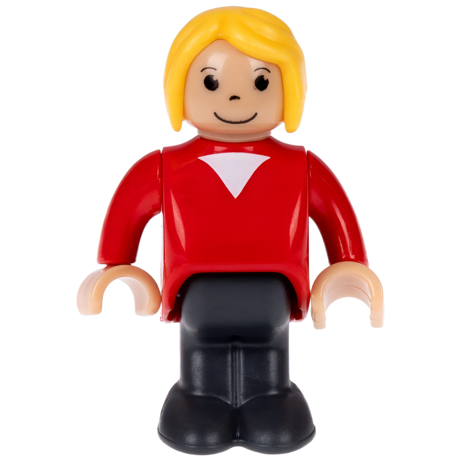 Деревянная железная дорога 1TOY GOODOK с электропоездом на пульте управления, 49 элементов