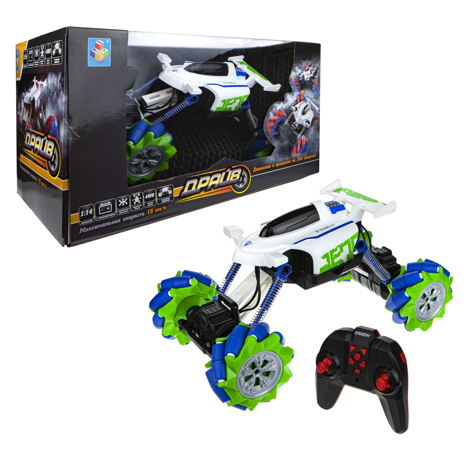 Машинка на пульте управления 1TOY  внедорожник