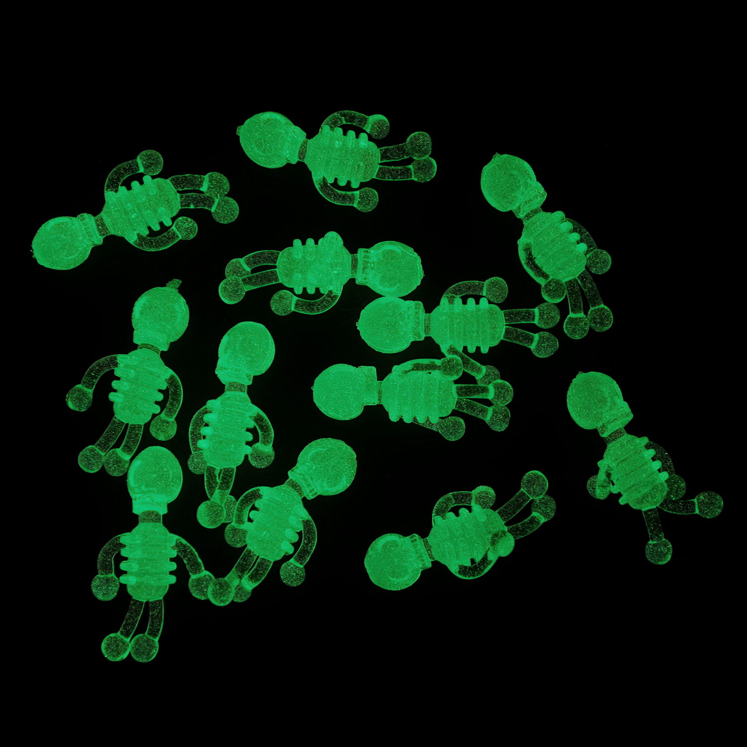 Игрушки-антистресс светящиеся в темноте 1TOY Залипушки "Скелеты", в упаковке 