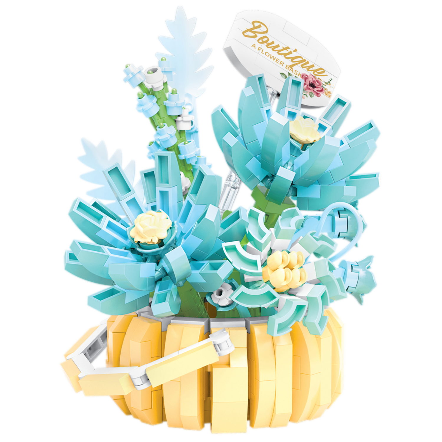 Конструктор 1TOY Blockformers Цветочная коллекция "Корзина с астрами", 562 детали