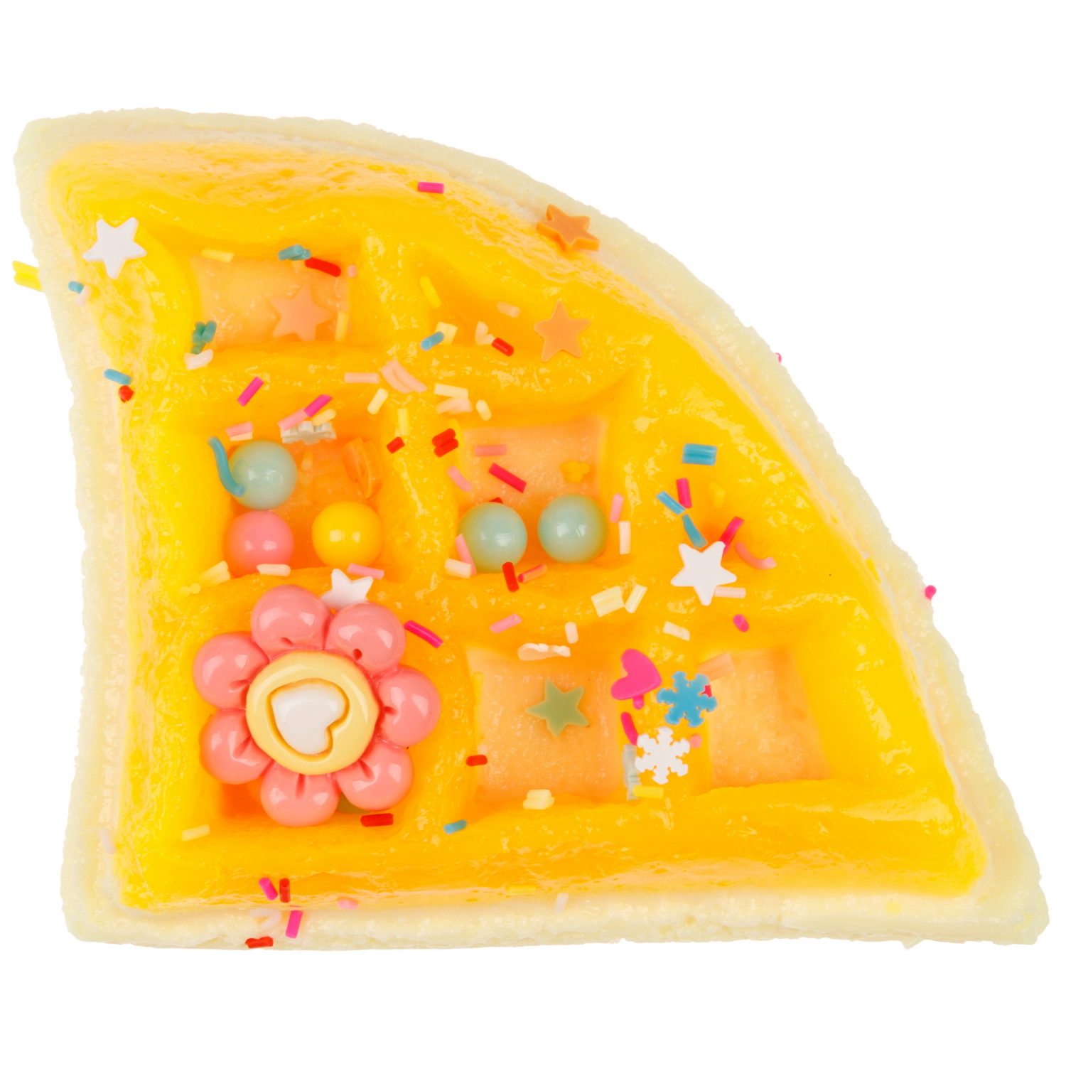 Игрушка-антистресс 1TOY Крутой замес «Няшка-вкусняшка», «Вафля бельгийская с посыпками», с колокольчиком, с оранжевой глазурью