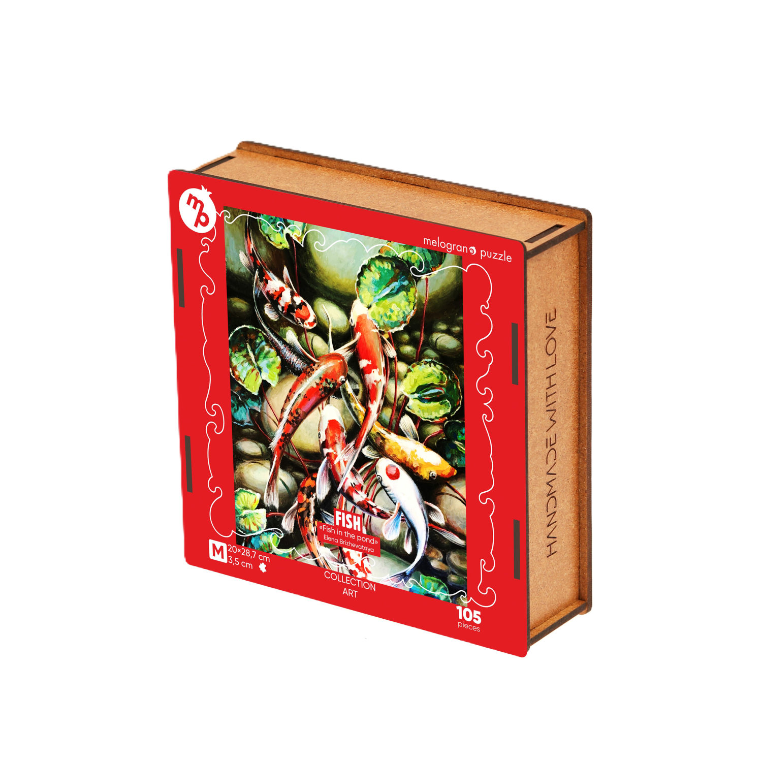 Деревянные пазлы Collection Art Елена Брижеватая, Рыбы в пруду, 105 деталей, 20х28,7 см