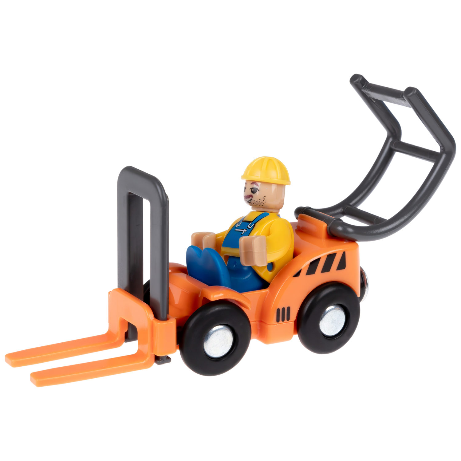 Деревянная железная дорога 1TOY GOODOK в коробке-трансформере, 56 элементов