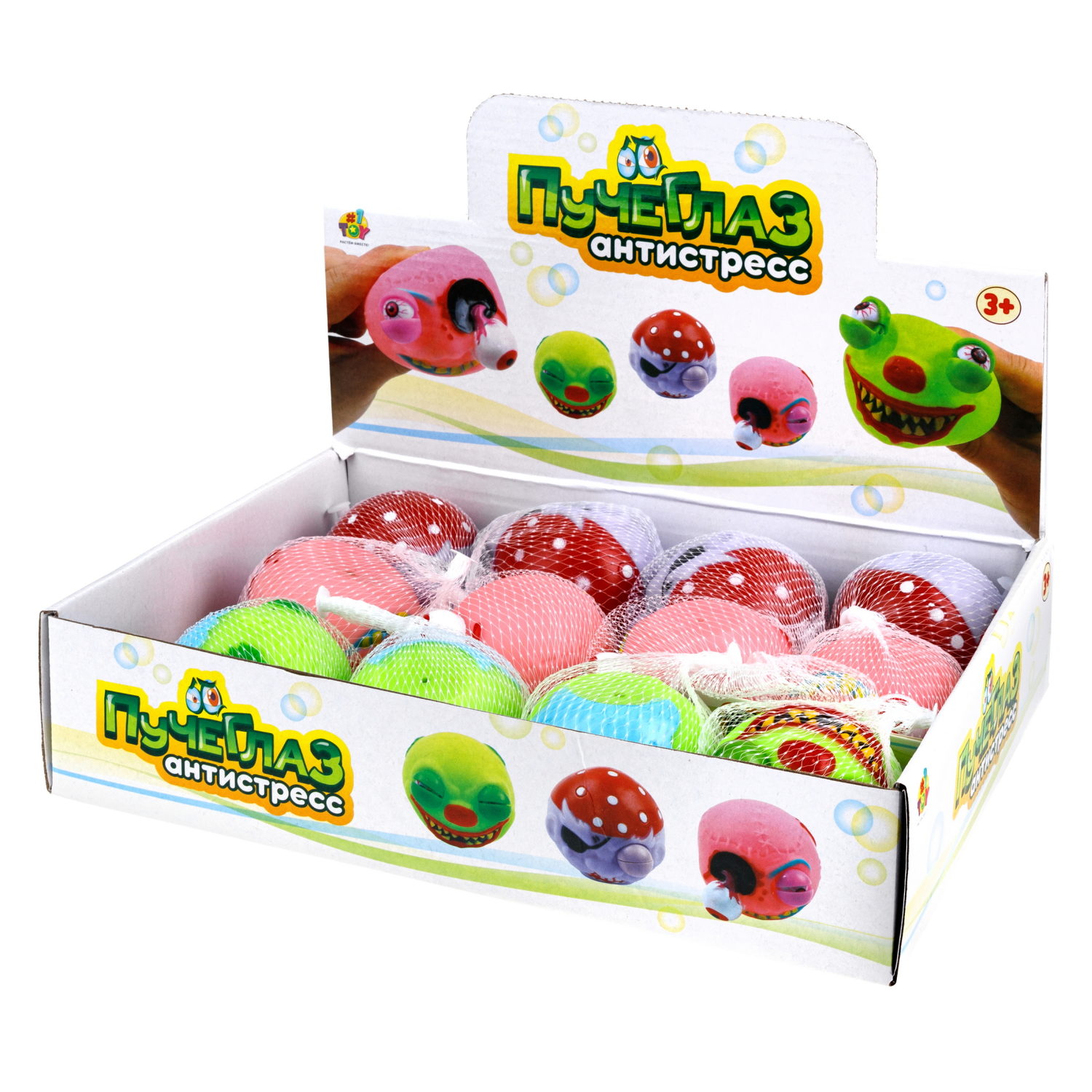 Игрушка антистресс для рук 1TOY пучеглаз Пираты, резиновая, мялка, жмякалка, для детей, для взрослого