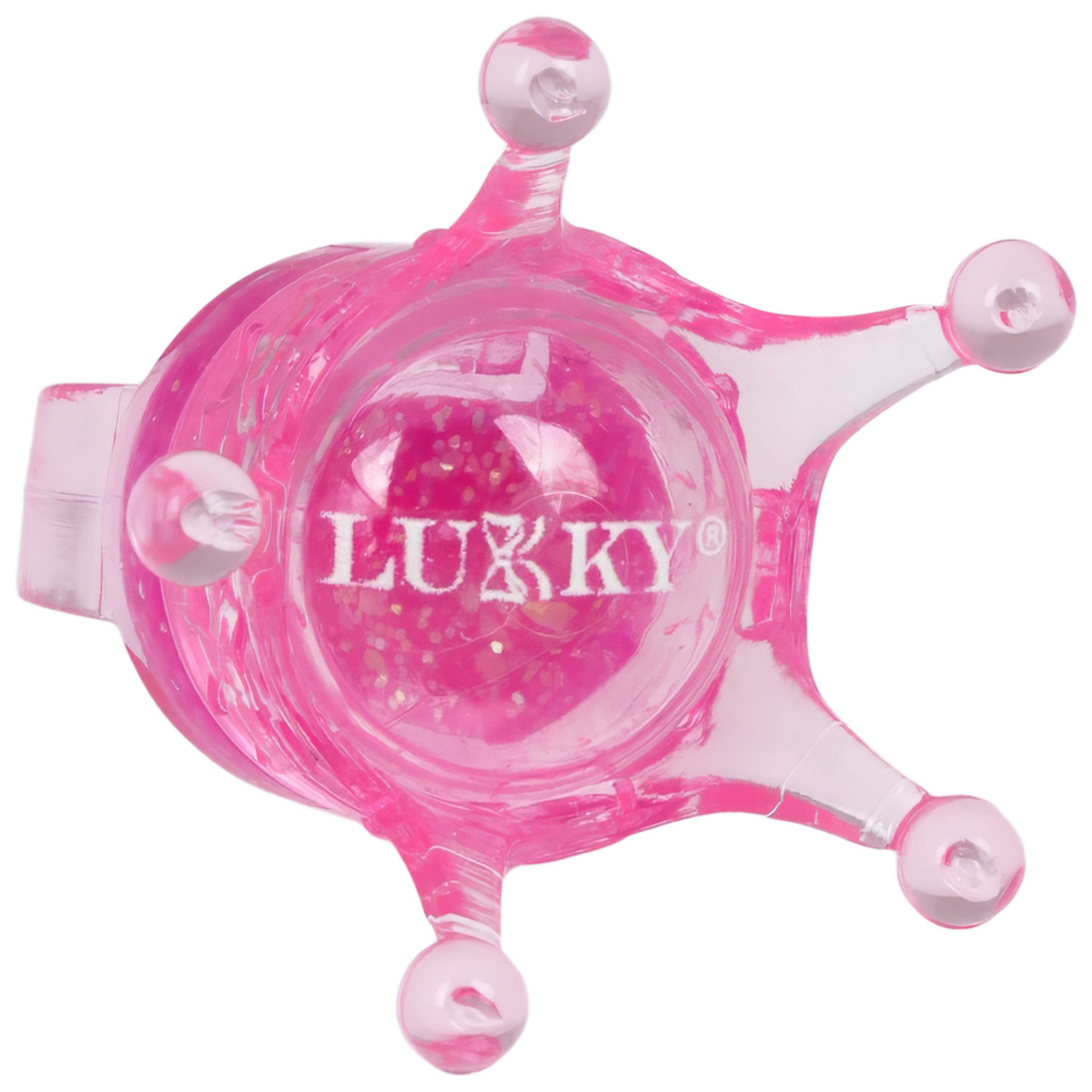 Гель-тени для век с блёсткам Lukky Glitter Princess в колечке, розовый, 2 гр