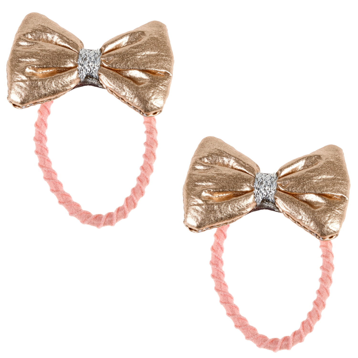 Lukky Fashion набор из 3 аксес.д.волос Бантики "Металлизированная кожа":2 резинки,1 заколка-зажим,5 цв.микс