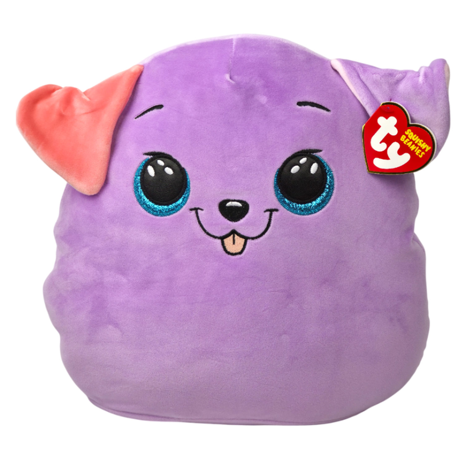 Мягкая игрушка TY Squish-a-boos фиолетовый Пес Bitsy, 25 см