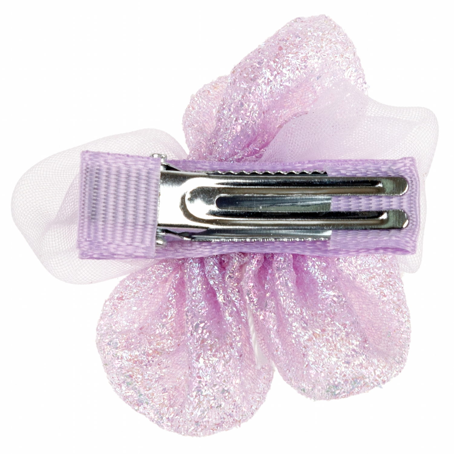 Lukky Fashion набор из 2 заколок-зажимов д.волос Бантик и Цветок Шифон и Шёлк,4 цв.микс