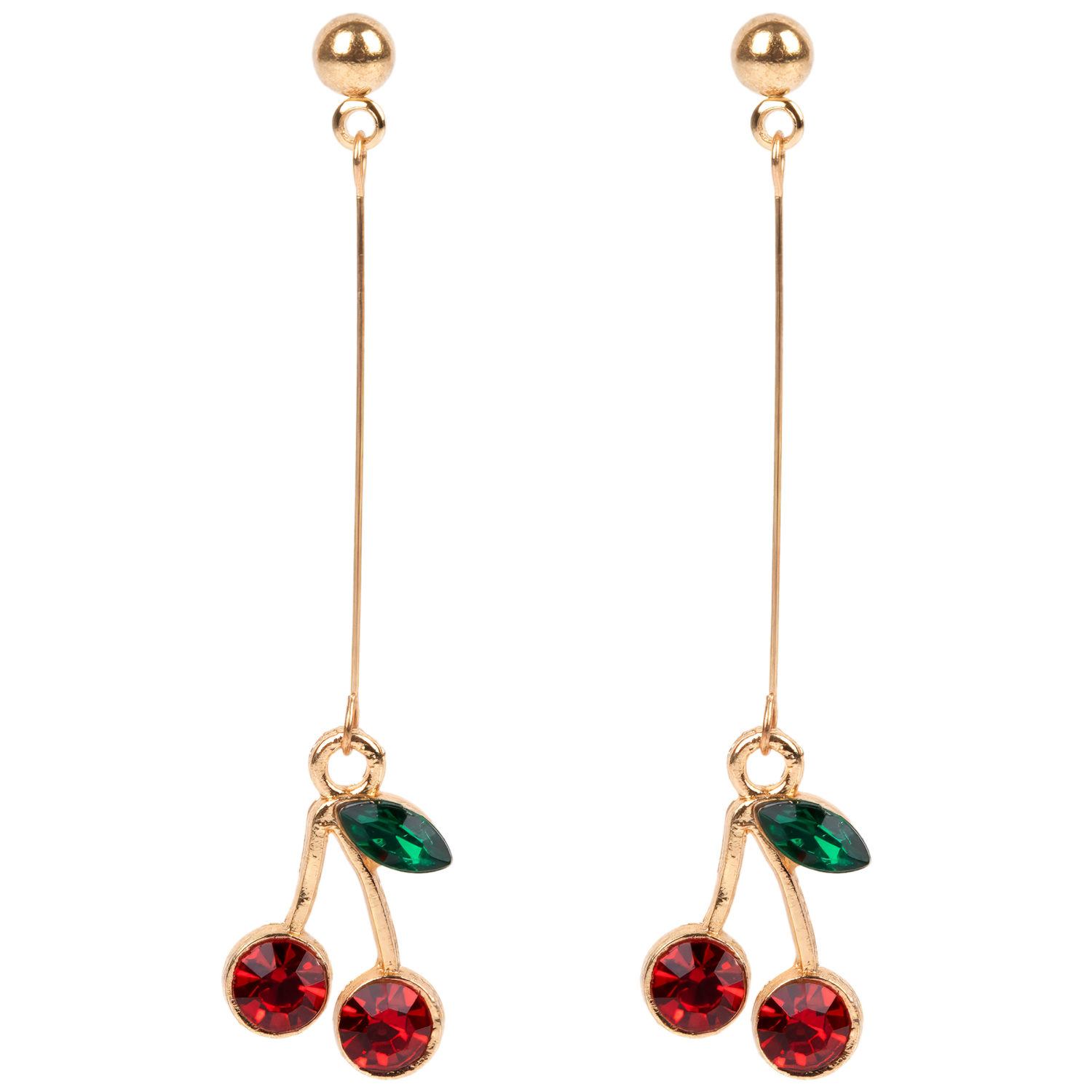 Серьги-гвоздики Lukky Fashion с подвесками "Вишенки"