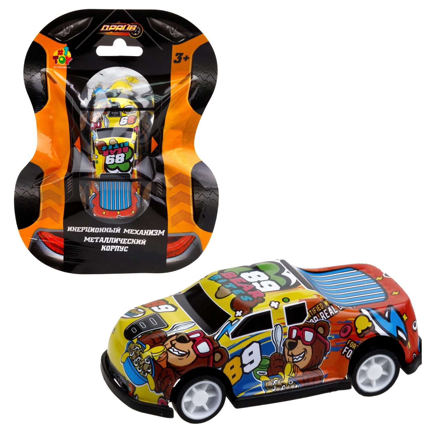 1toy Драйв Микромашинка, металлическая, инерционная, в ассортименте 92 вида