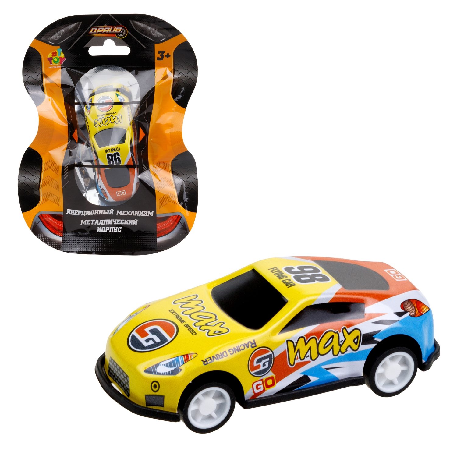 1toy Драйв Микромашинка, металлическая, инерционная, в ассортименте 92 вида
