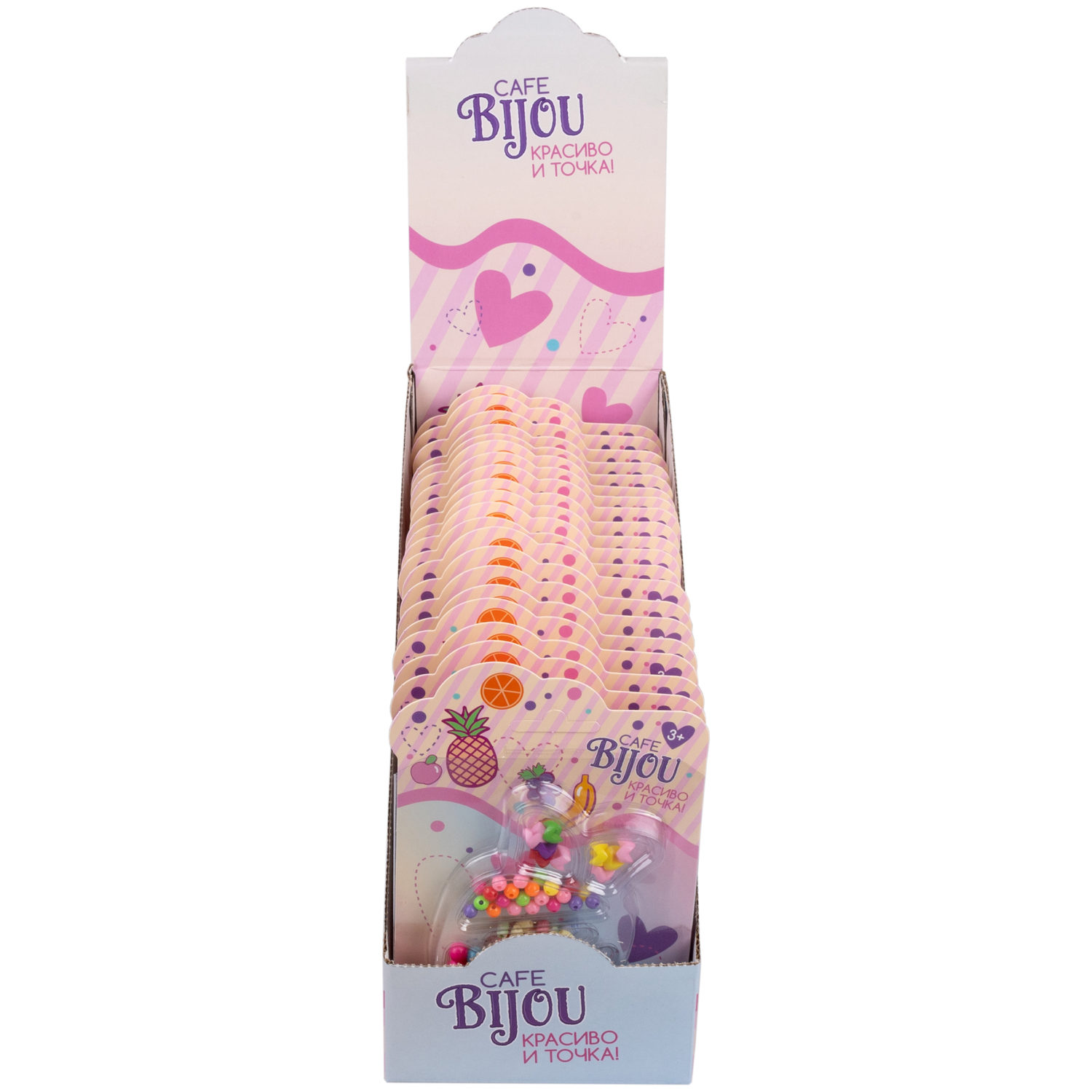 1TOY наб.бусин."Café Bijou" фрукты 5 видов в асс., блистер 12*19см, 20 шт.в дб.