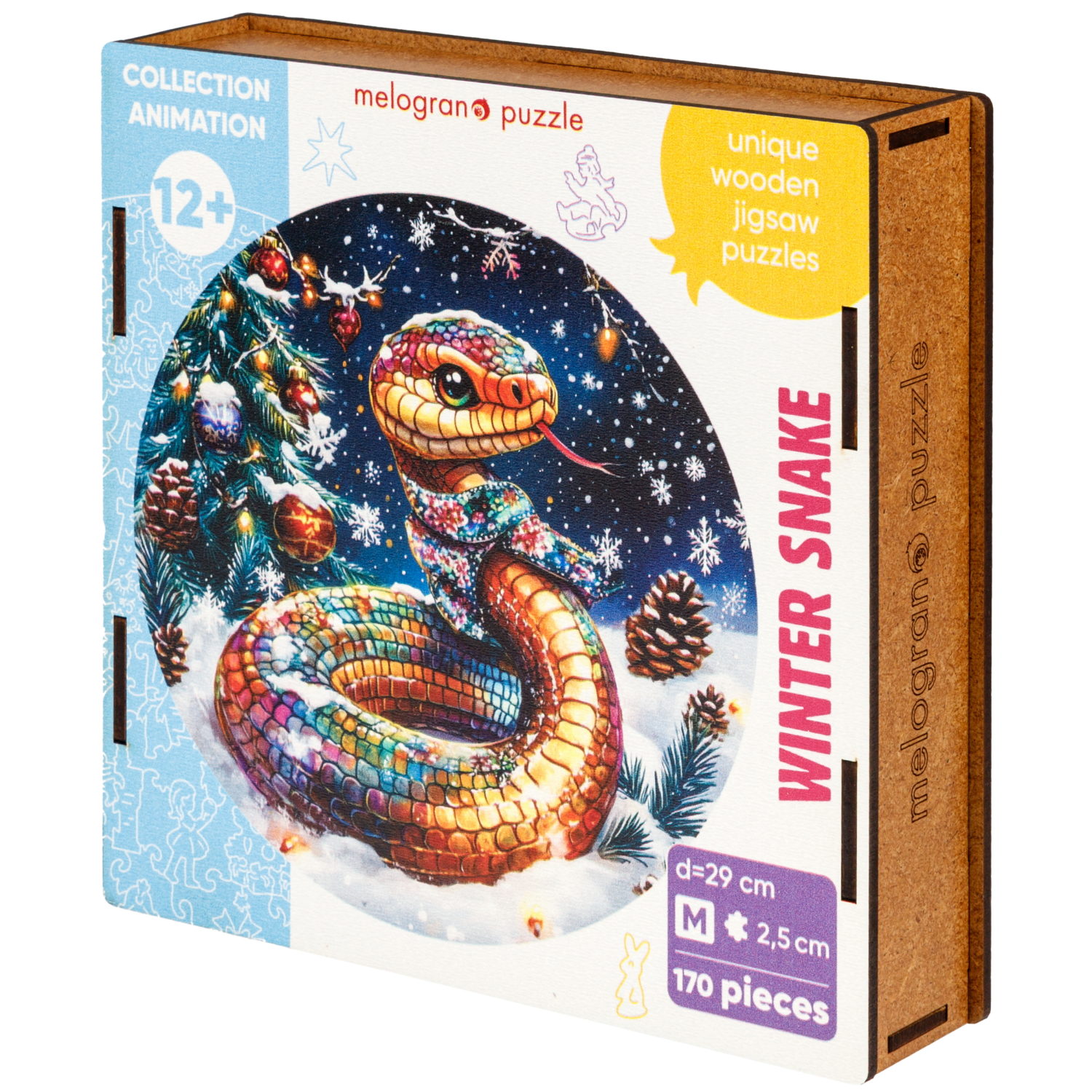 Деревянные пазлы Collection Animation Зимняя змея, 170 деталей