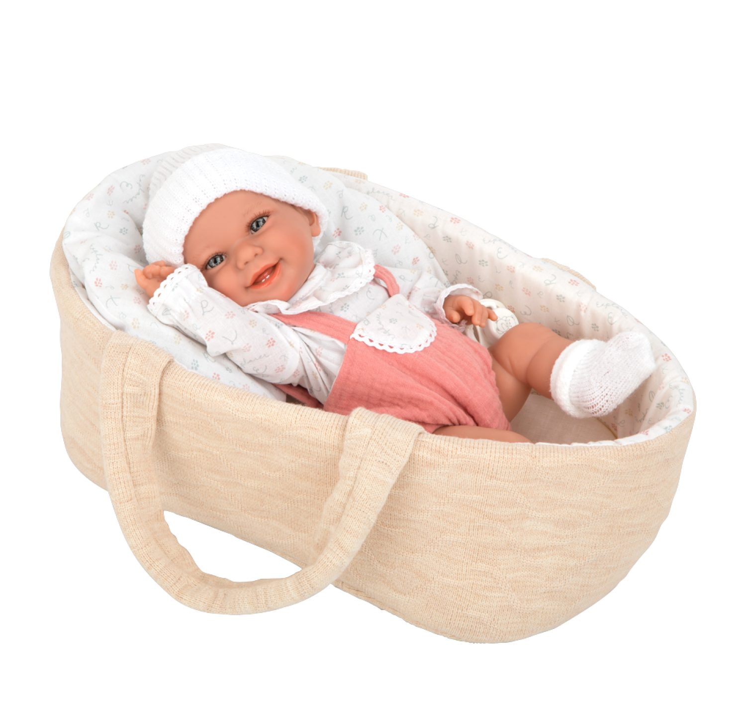Испанская кукла для девочки reborn пупс Arias виниловая, силиконовая, с люлькой, 33 см