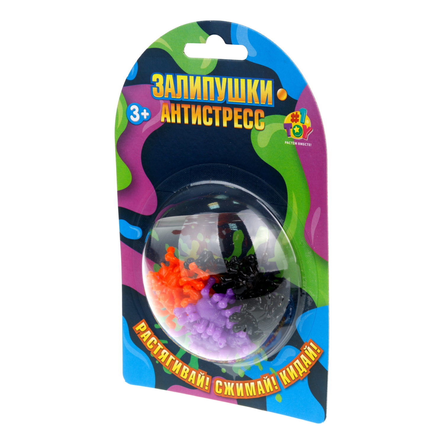 Игрушки-антистресс 1TOY Залипушки "Пауки", в упаковке 