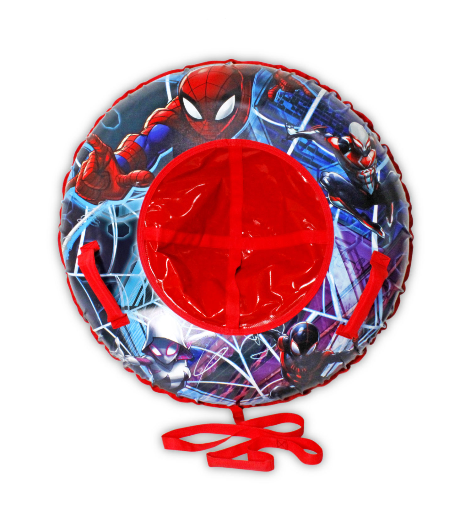 Тюбинг 120 см Marvel Человек-Паук, ватрушка, плюшка, надувные сани, бублик, детский зимний транспорт для катания с горки, с буксировочным тросом, подарок на Новый год мальчику, для девочки, взрослому