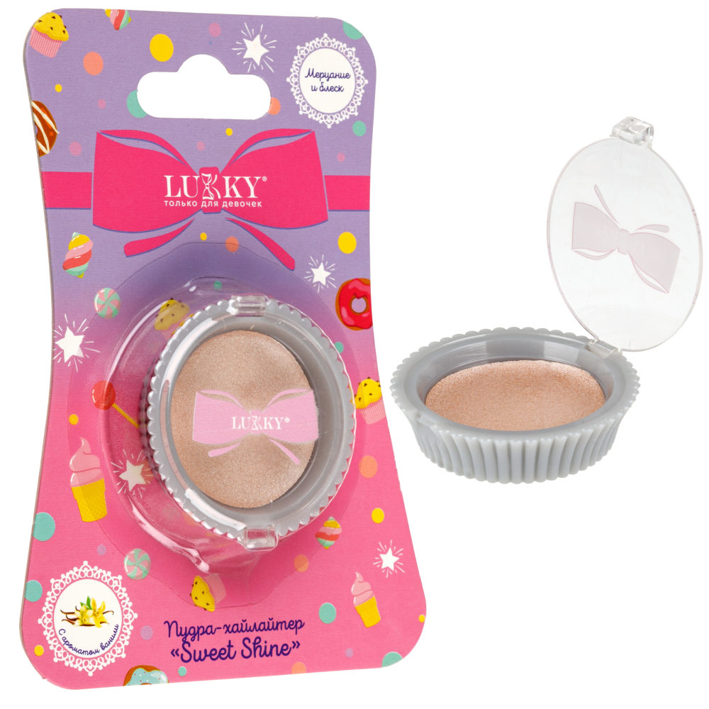 Хайлайтер-пудра для лица и тела Lukky Sweet Shine, cияющий, с ароматом ванили, 5 г