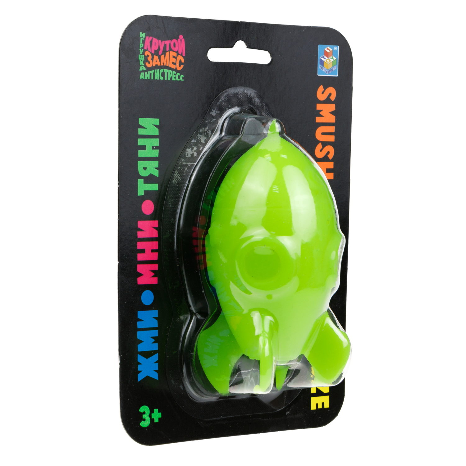Антистресс-игрушка для рук 1TOY Крутой замес Ракета, жмякалка, мялка, 11 см, 6 цветов в ассортименте