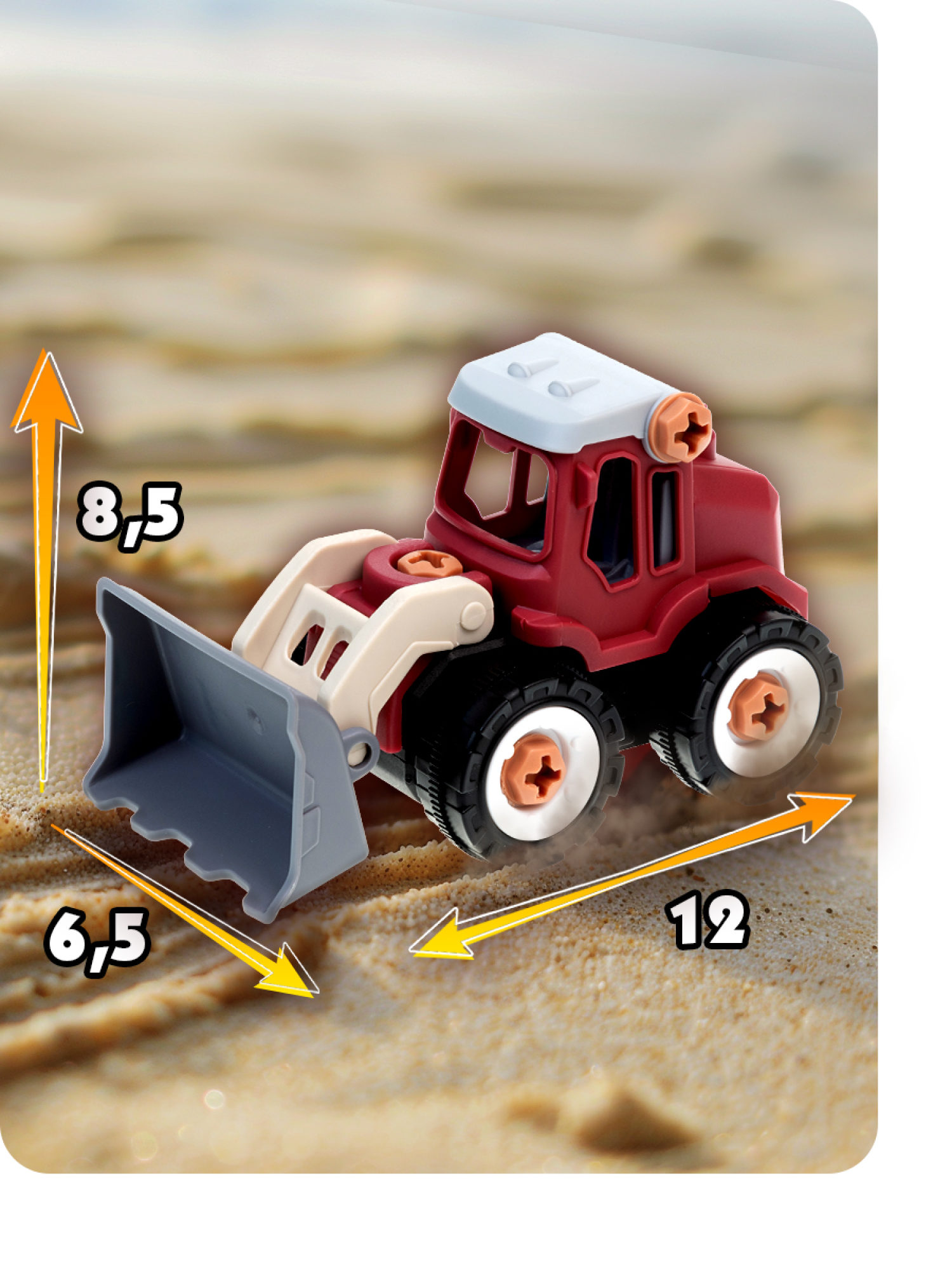 Трактор игрушка 1TOY Новостройка конструктор машинка, 32 деталей