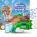 1toy Мы-шарики! игрушка для пускания мыльных пузырей на батарейках, бластер, 2*50 мл, блистер, зеленый